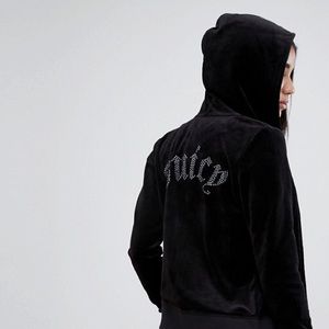 Juicy Couture Gothic Logo Black Zip Hoodie